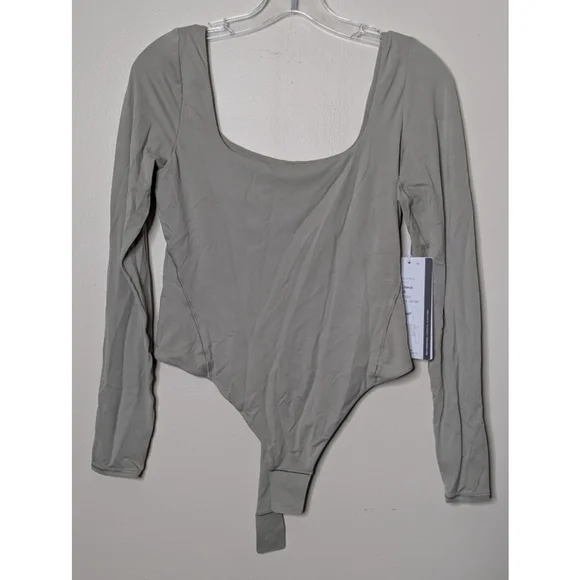 Lululemon Bodysuit Women's M Taupe Square-Neck Long Sleeve Bodysuit New With Tag - Picture 1 of 9